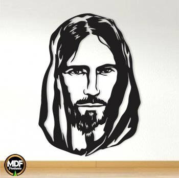 QUADRO ROSTO DE CRISTO VAZADO EM MDF