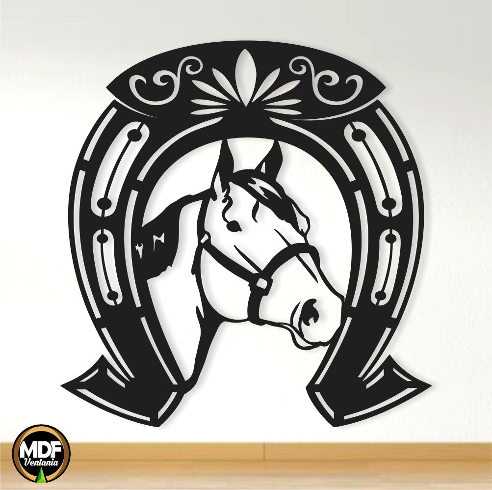 Quadro Decorativo Vazado Cavalo Marinho Geométrico MDF 3mm Preto